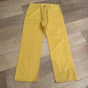 LEVI'S MENS MUSTARD YELLOW DENIM JEANS 36 X 32 STYLE 501